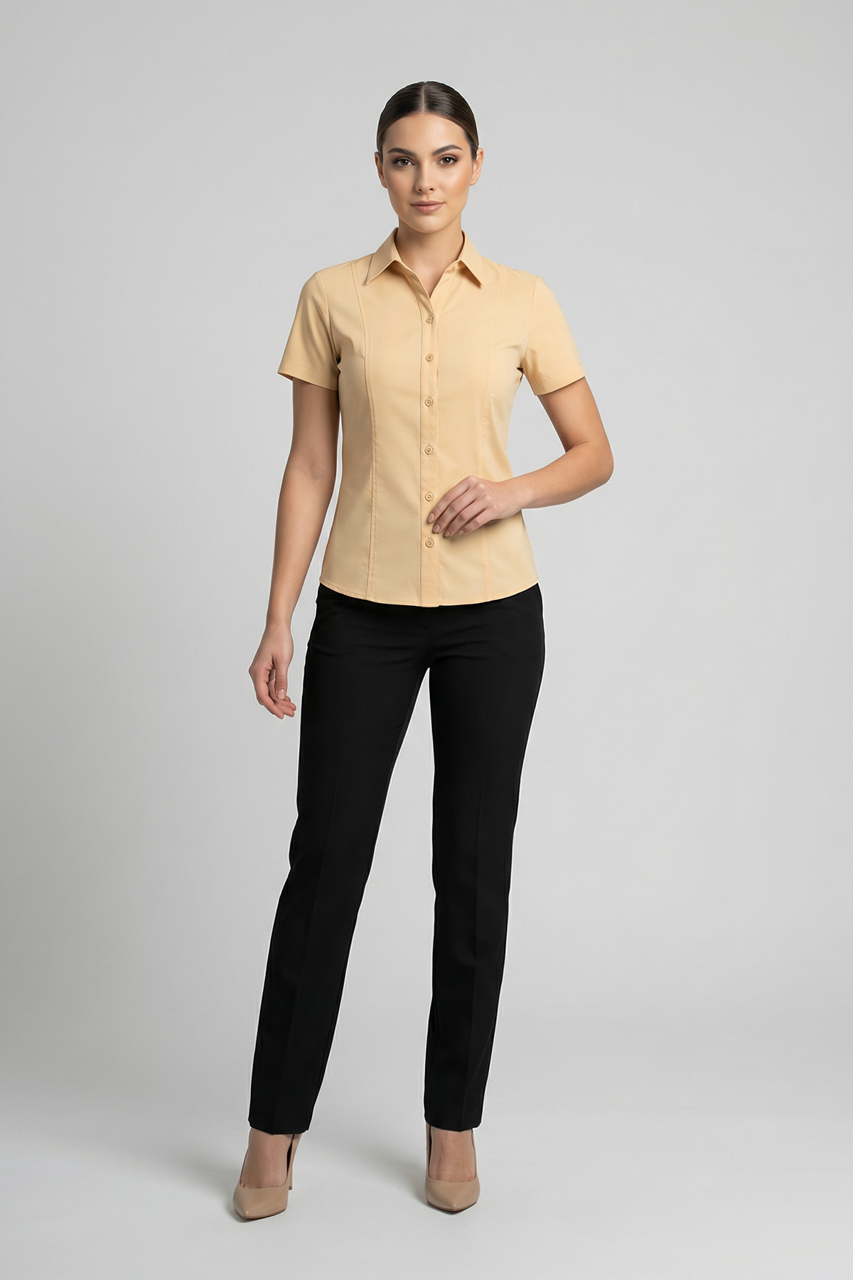 Blusa de Vestir Stretch Manga Corta